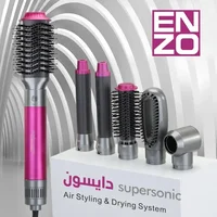 220V Professional Multifunctional 6 in 1 Hair Dryer Hair Curler Straighter Hot Air Comb Box Set Styling Tools Negative Ions 2