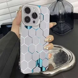 Sleek Honeycomb Matte Shockproof Phone Case with Laser Design - iPhone 12 Pro (T6097)