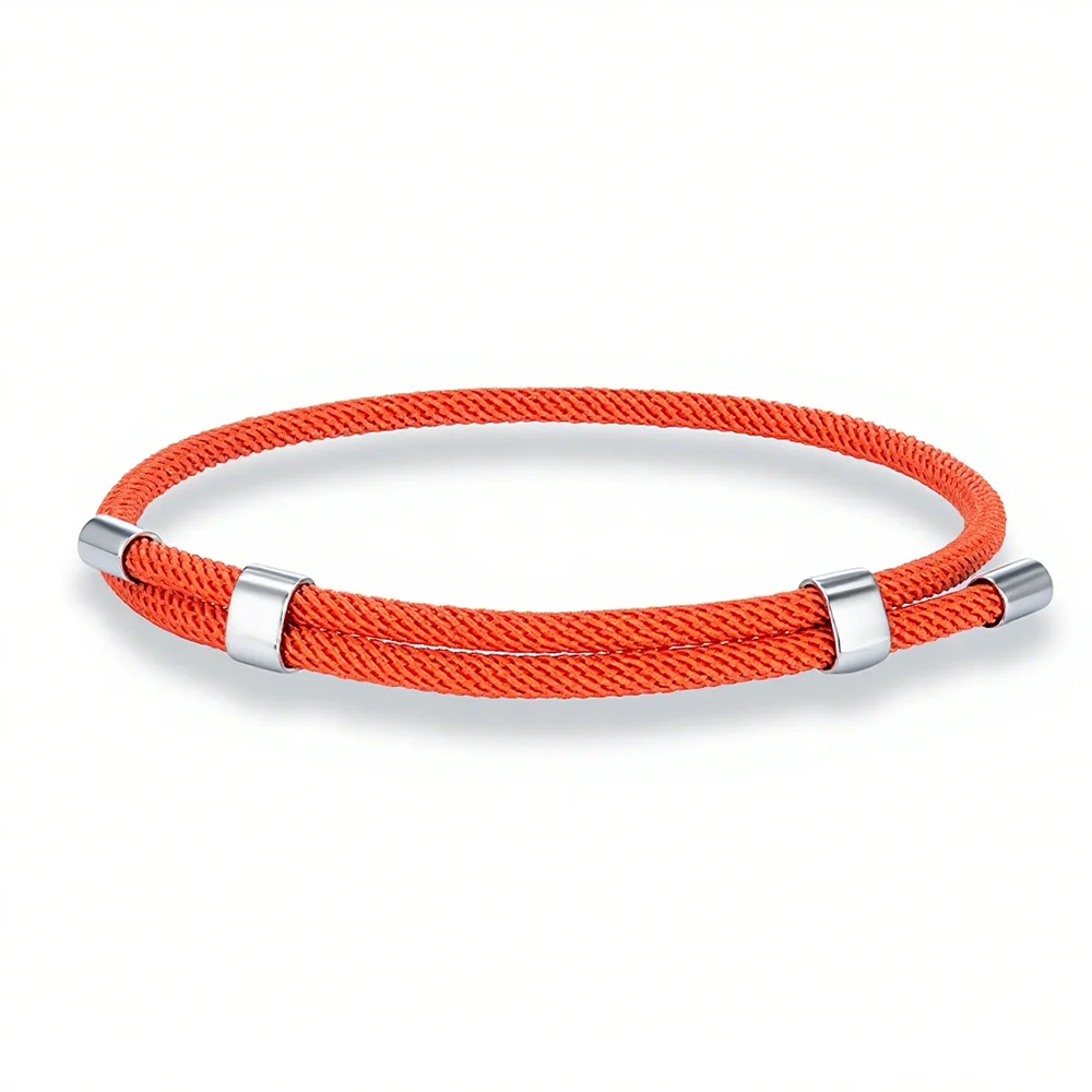 MKENDN Simple Style Men Women Bracelet 3mm Durable Marine Rope With Polished Steel Closure Jewelry Summer Beach Gifts
