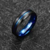 Tungsten Ring for Men Women 4/6/8/10mm Black Blue Wedding Rings Engraved I Love You  Engagement Jewelry Valentine's Day Gifts