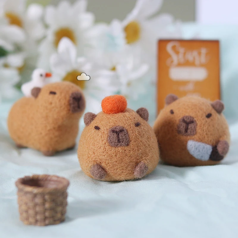 Wool Felting Kit Handmade Poke DIY Cute Capybara Doll Plush Toys