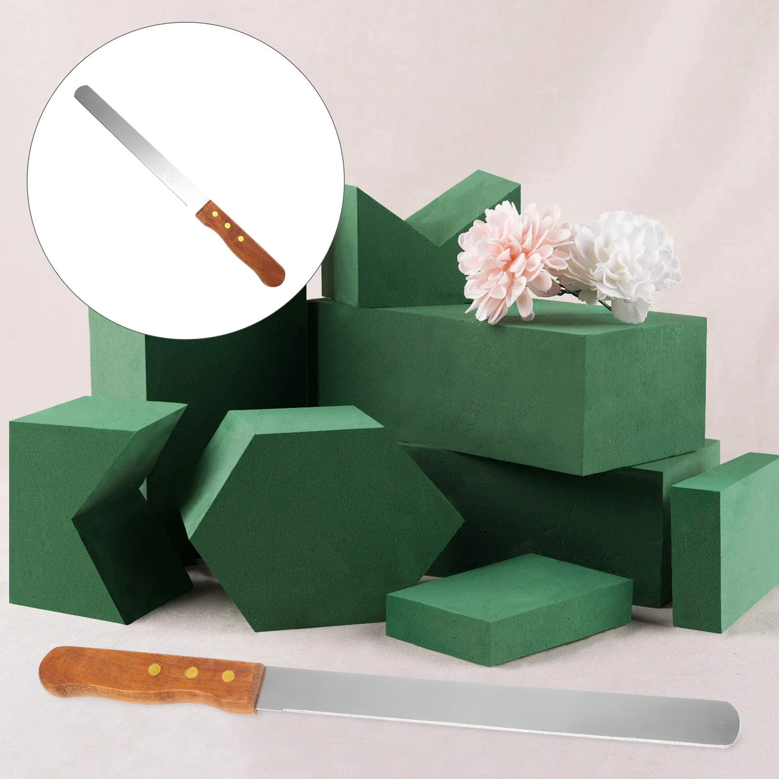 

Flower Trowel Tools Stainless Steel Flowers Florist Supply Accessories Wood Cutting Floral Block Brick