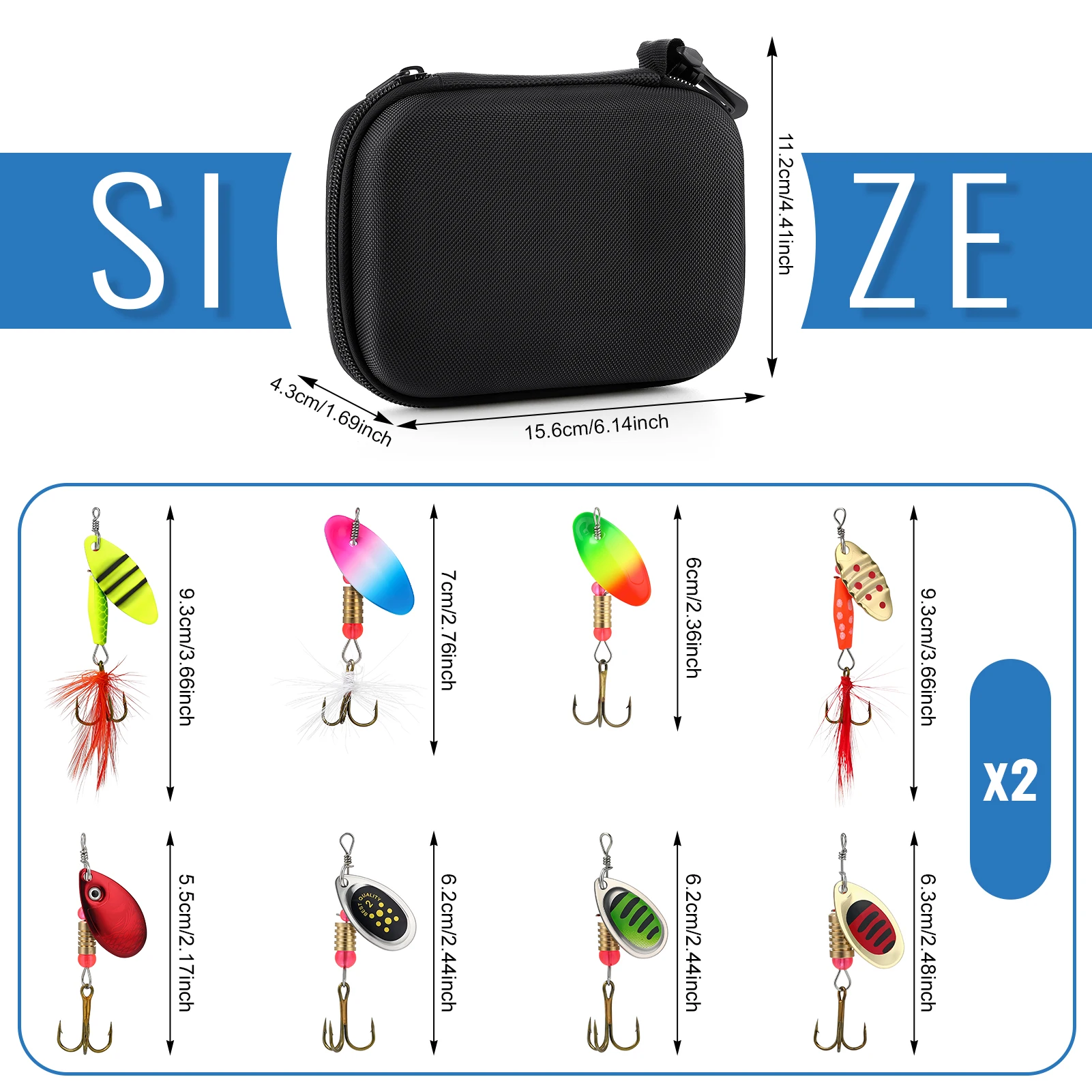 16-Piece Spinner Lure Set 6
