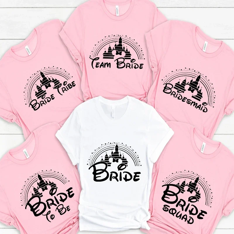 

Bachelorette Party Tshirt Team Bride Top Bridal Shower Shirt Castle Graphic Bridesmaid Squad T-shirt Bachelor Hen Party EVJF Tee