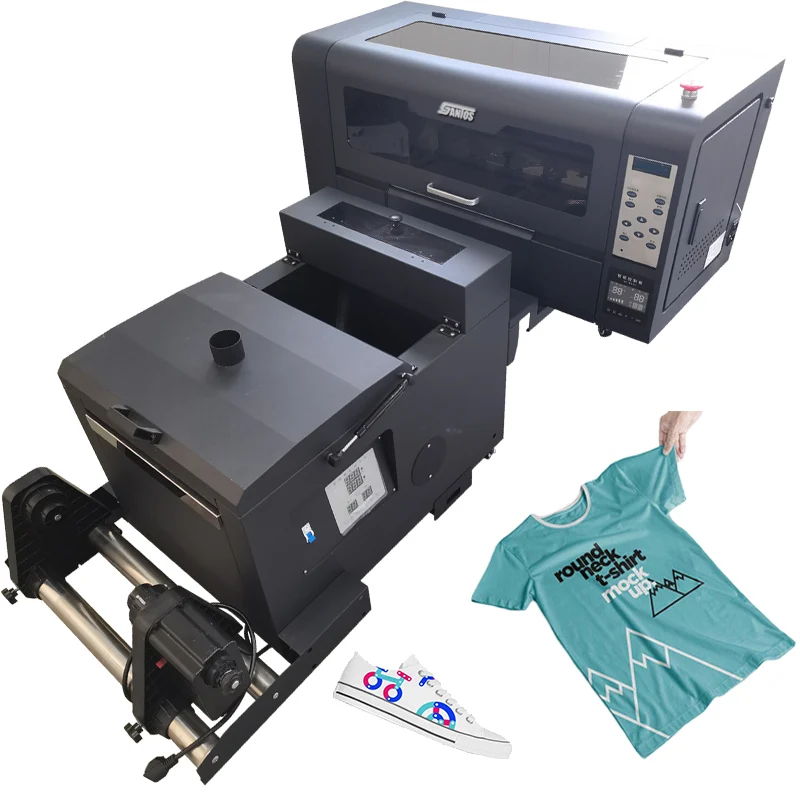 

Inkjet Digital Dual Xp600 Head Cmyk White Ink Colors Oven Shaker Powder Machine Pet Film Heat Transfer T shirt A3 Dtf Printer