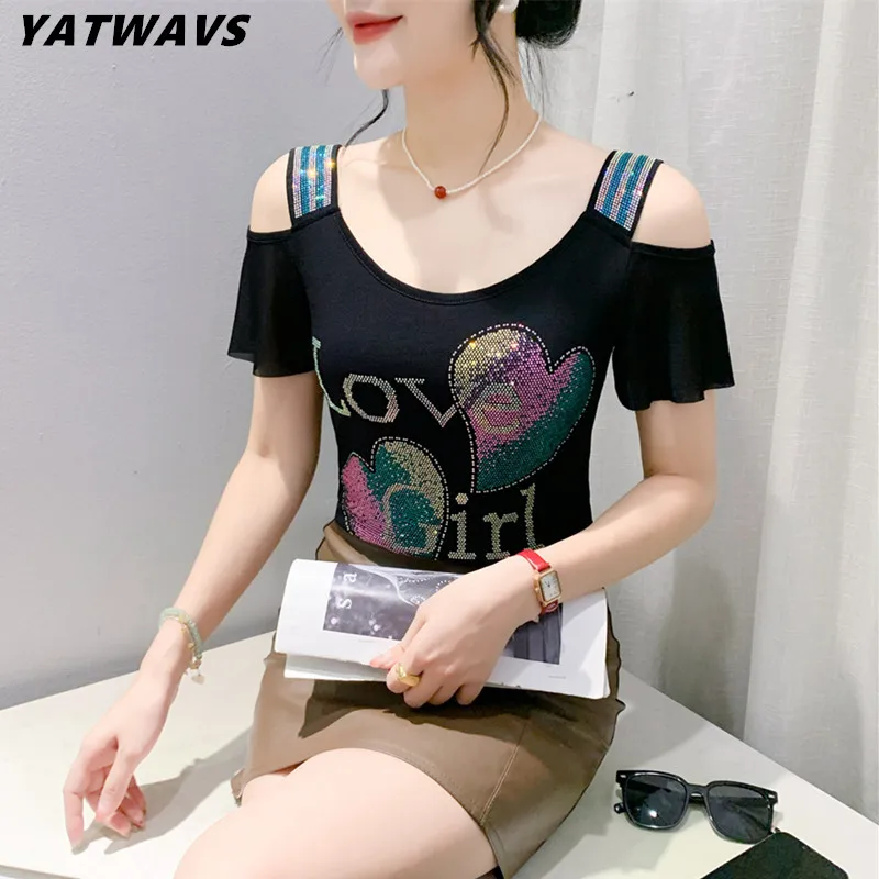 High End Custom Summer New Shiny Love Heart Diamonds T Shirts Sexy Off Shoulder Short Sleeve.jpg High End Custom Summer New Shiny Love Heart Diamonds T Shirts Sexy Off Shoulder Short Sleeve.jpg