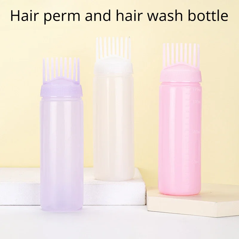 Hair Oil Applicator Bottle Hair Dye Applicator Bottle Hair Dyeing Bottle Hair Dye Bottle Shampoo Bottle Graduated Comb Teeth Salon Treatment Oil Perm Dye Paste Color Plastic Dry Cleaning