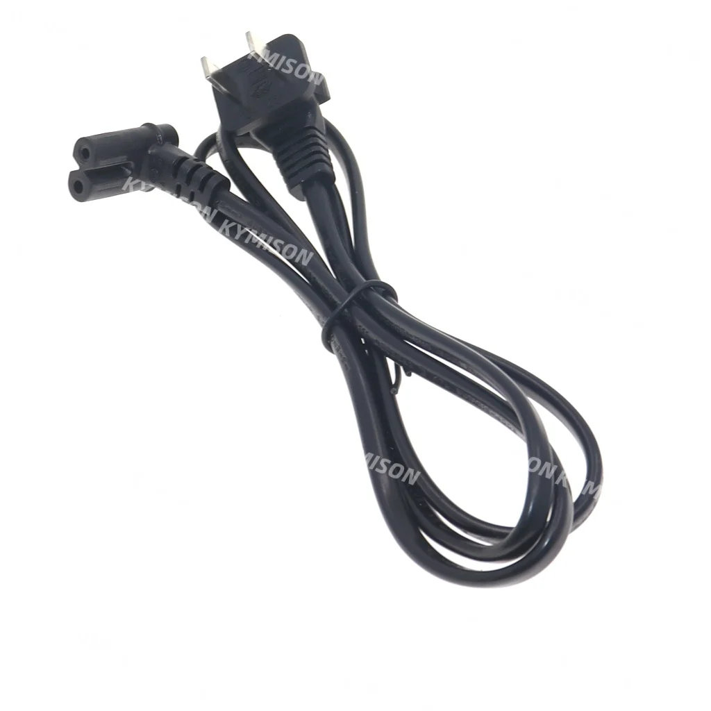 Universal 2-Pin Plug Power Cord with Right-Angle C7 Connector, Available in Multiple Lengths