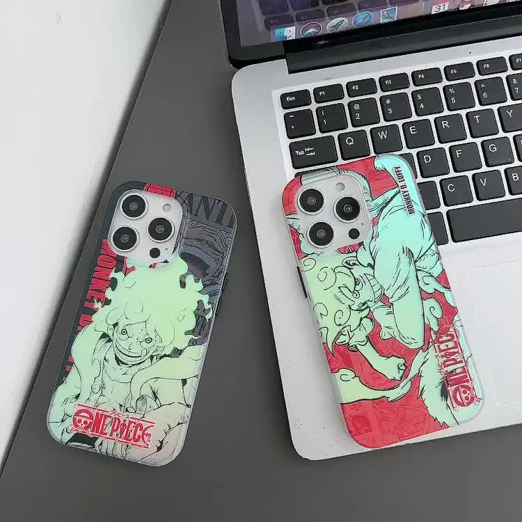 One Piece Luffy New Gear 5th Nika Laser Phone Case for iPhone 15