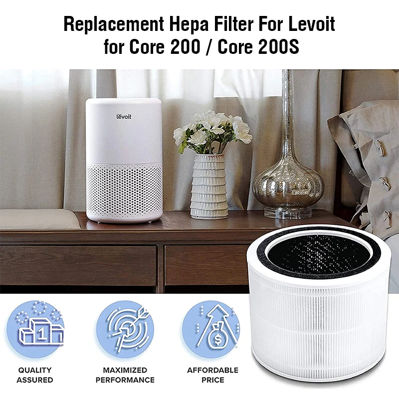 PM2.5 Hepa Filter for Levoit Air Purifier Core 200 Levoit Activated Carbon Filter Core 200 Levoit Air Purifier Filter Core 200