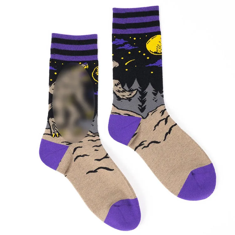 Frühling/Sommer Neue Personalisierte Gothic Stil Dunkle Retro Jacquard Mode Socken Paar Baumwolle Socken – Detail 10