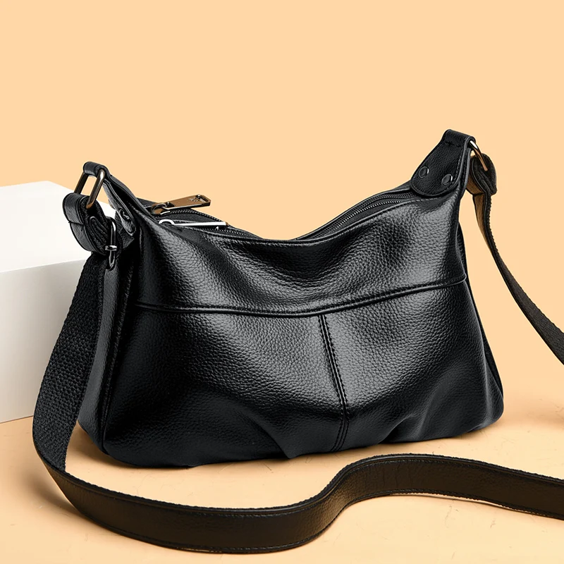 Women Handbag Messenger Bag PU Leather Black Handbag Shoulder Bag European Style Classic Bag