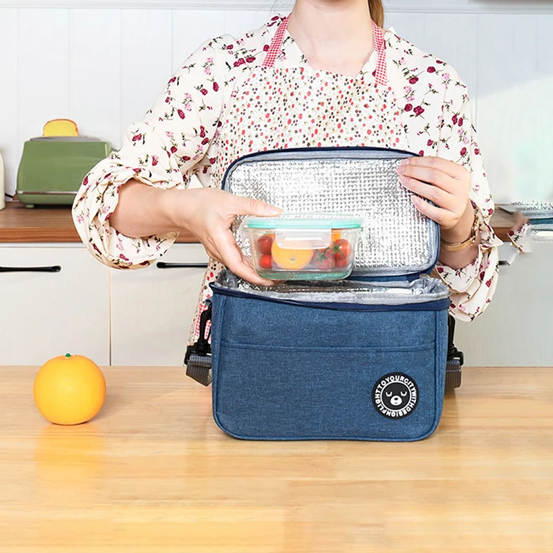 

Insulated Lunch Box Men Women Travel Portable Camping Picnic Bag Cold Food Cooler Thermal Bag Kids Insulated Case with Strap