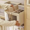 1 set of classic fabric storage boxes with flip cover - rectangular wardrobe storage basket 5