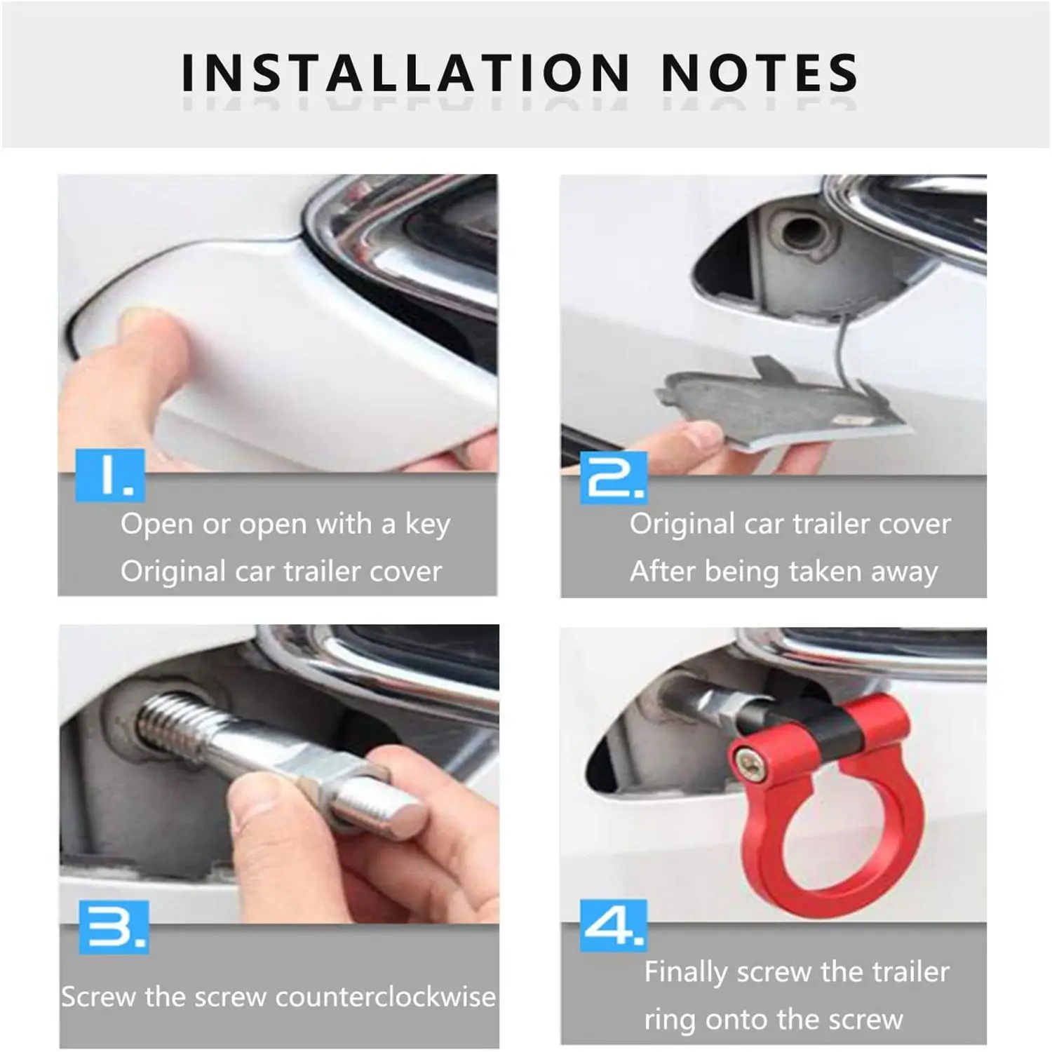 Car Tow Hook Car Style Racing Tow Trailer Hooks For European Front Rear Towing Bars Billet Aluminum Black Red Gold Green Blue