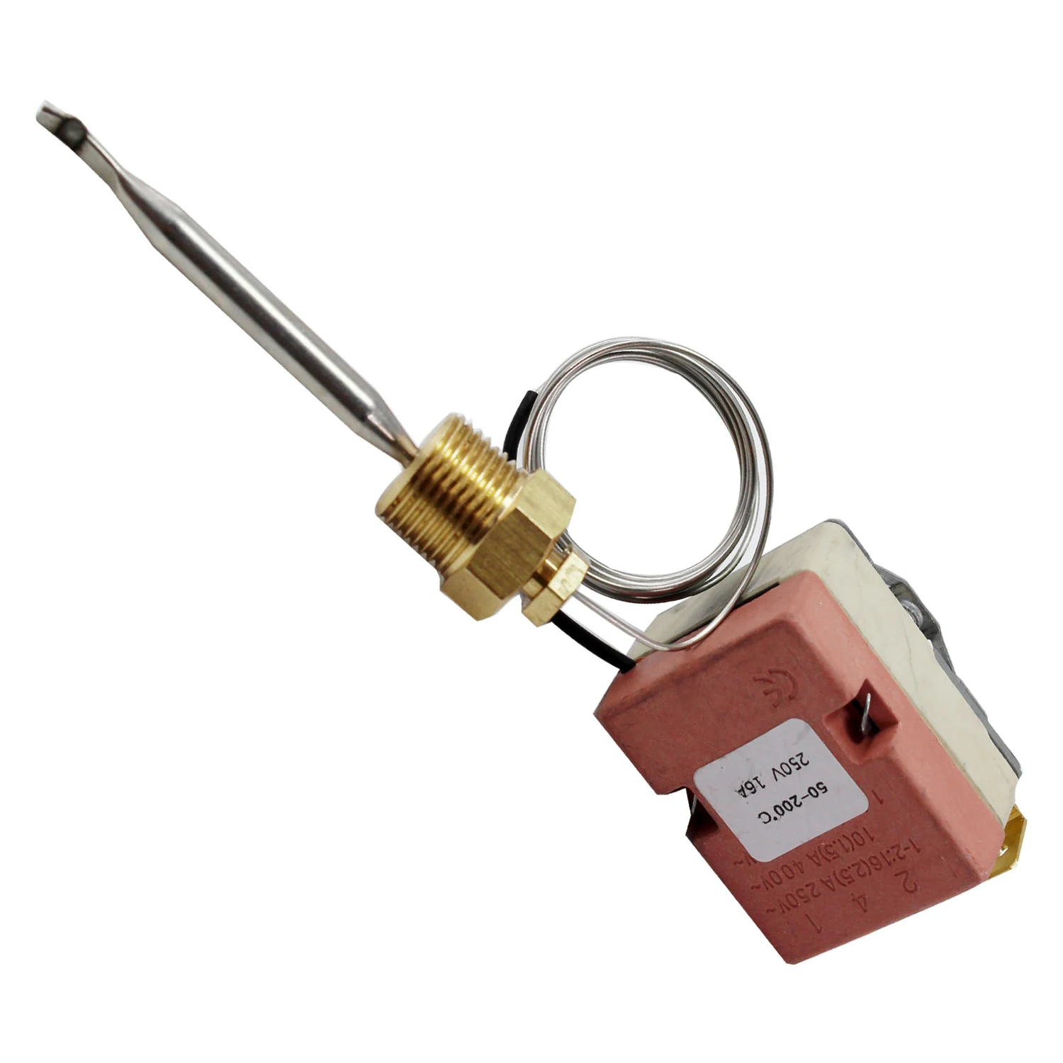 250V Electric Deep Fryer Thermostat Control Parts with 3/8" Brass Nuts Temperature Range 50~200 Celsius Commercial Cooktop Kits gas stove accessories induction cooker accessories