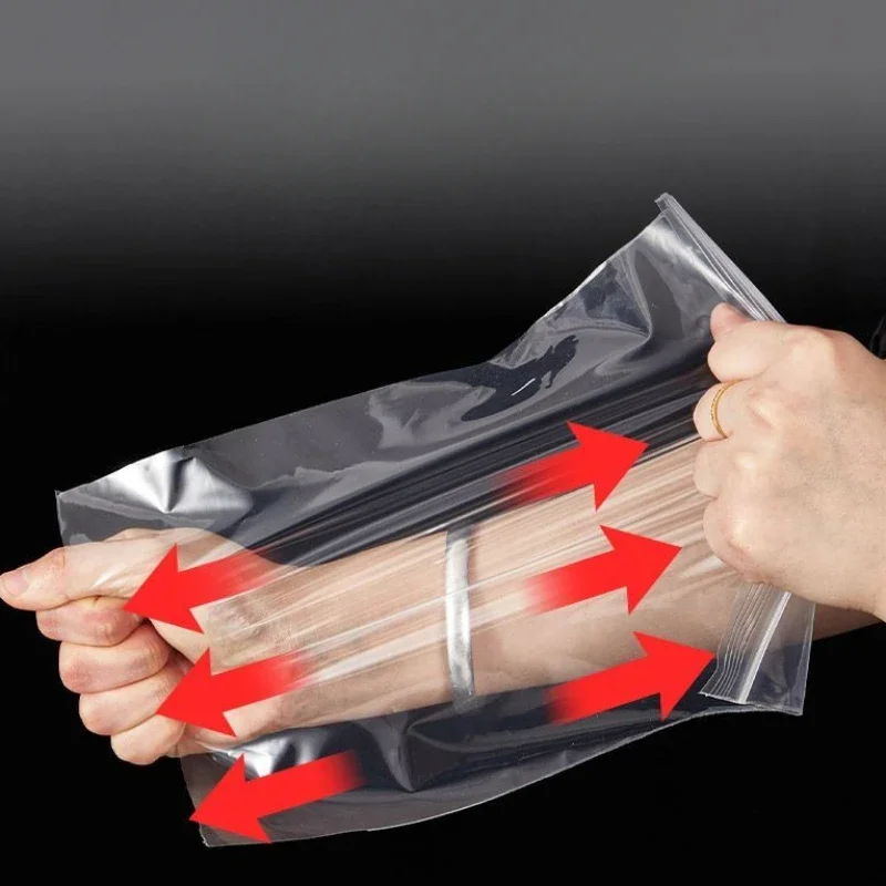 100-500pcs Thicken Zipper Self-sealing Bags Plastic Clear Reusable Small Packing Jewelry Storage Reclosable Poly Pouches