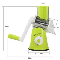 Vegetable Cutter & Slicer Manual Kitchen Cheese Chopper Machine With 3 Sharp Drums Multifunctional Garlic Potato Shredder 6