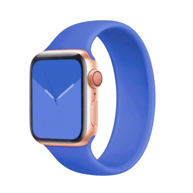 Silicone Solo Loop Watch Band - Vibrant and Comfortable Strap for All Apple Watch Sizes