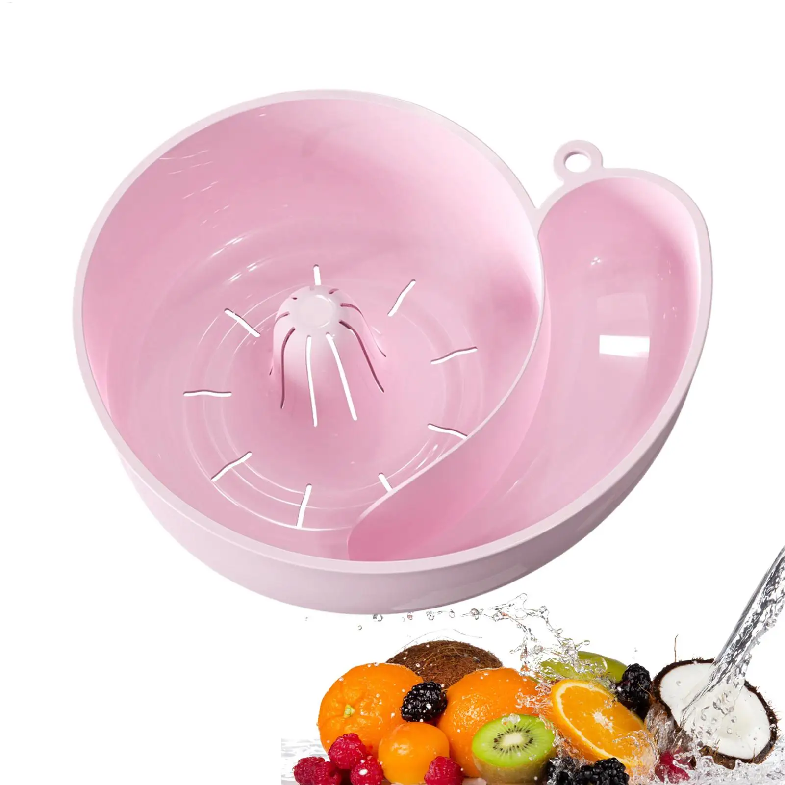 1pc Snail Shape Fruit Drainer Basket Creative Automatic Rotation Clean Vegetable Washing Basin Multi-Functional Reusable