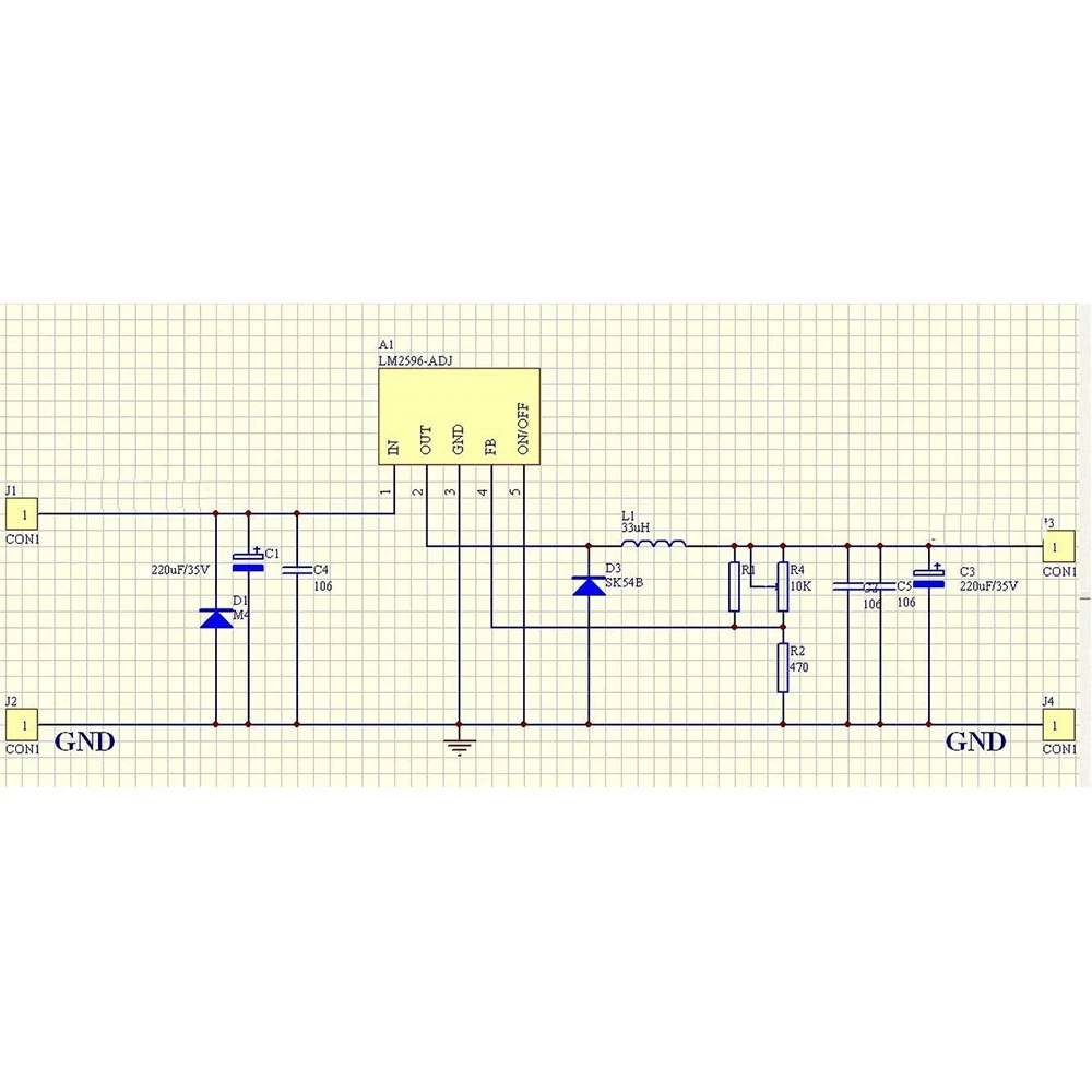 5pcs Dc-dc Lm2596 Adjustable Step-down Power Supply Module Dc To Dc 3a Max Output 1.5V-30V