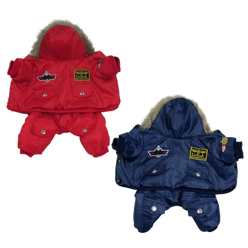

Puppy Winter Jacket Hair Protection Thickened Puppy Hoodie Winter Coats Blue Fashionable for Medium Dogs for Autumn