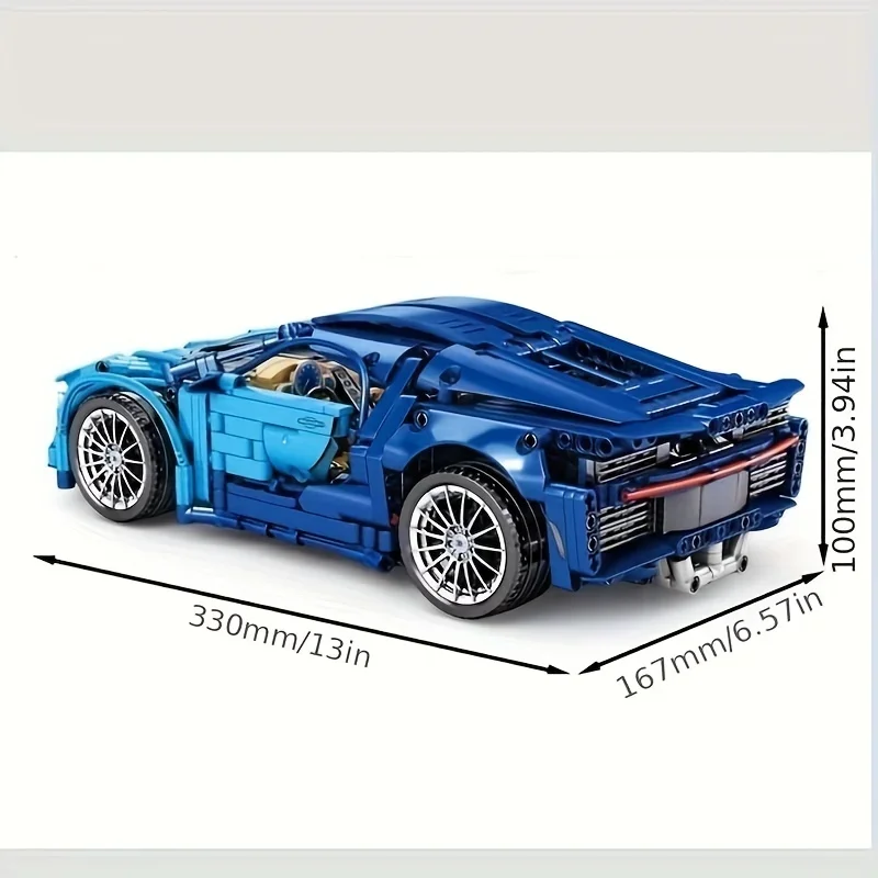ToylinX Bluce Sports Car MOC Building Blocks Kit, 1:14 Scale Sports Car Model Toys (1259Pcs), Gift for Adults and Ki