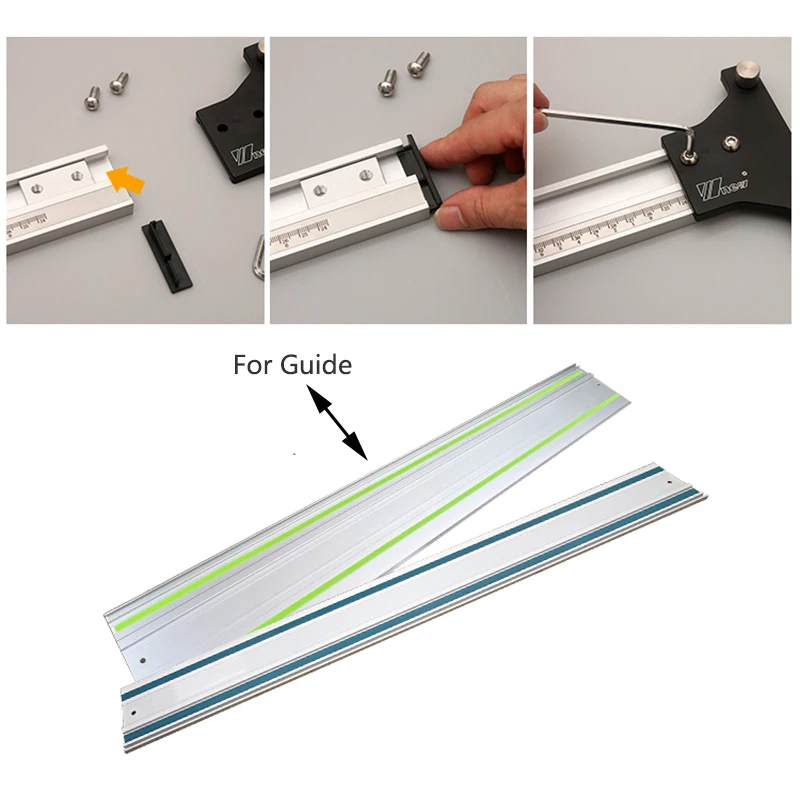 thumbnail image 2 of DYRABREST Woodworking Parallel Saw Track Guide System,Universal Aluminium Parallel Rail Guide Positioning Plate Track Saw Guide Rail Carpentry Tool 1200mm 2 of 14