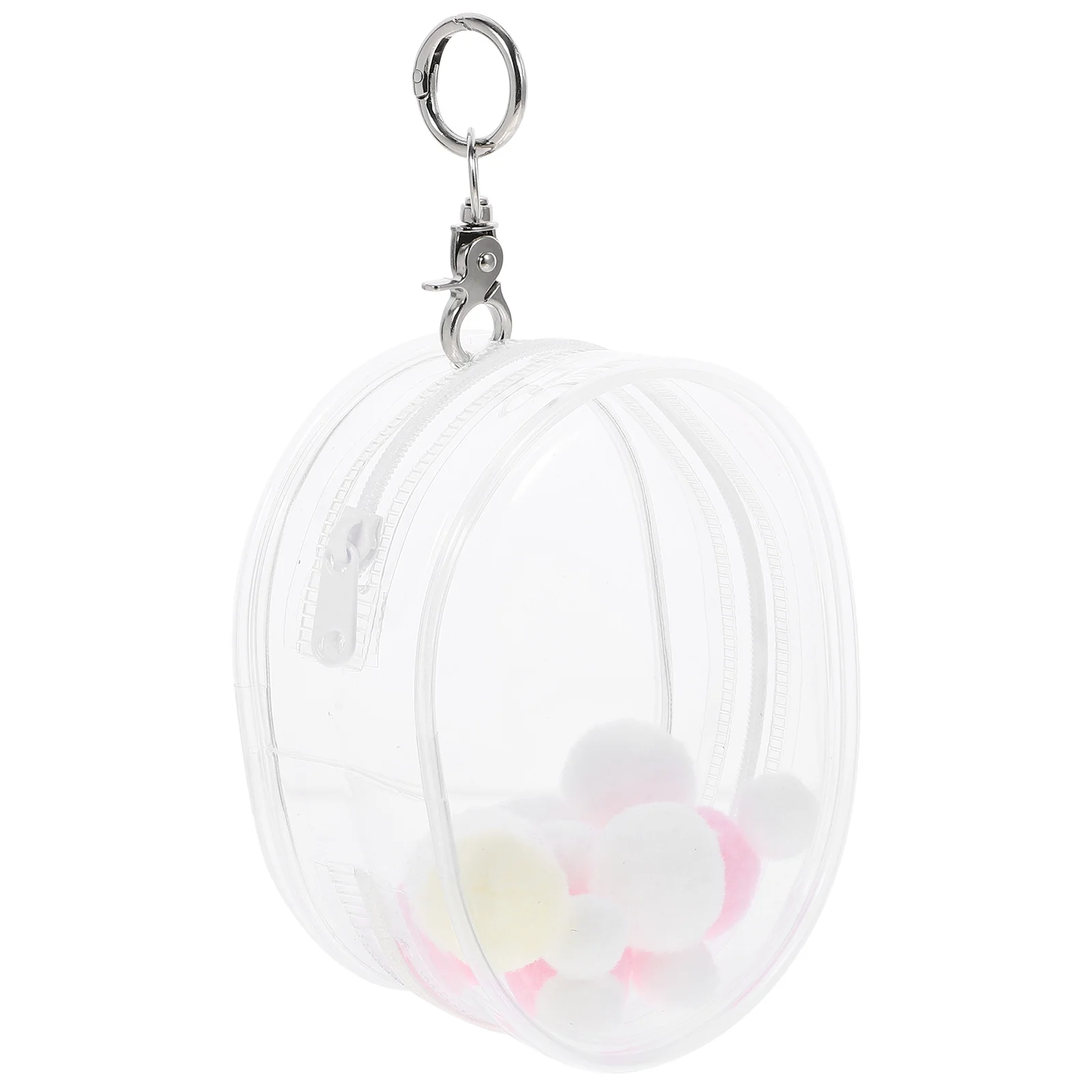 Clear Display Case Keychain Doll Mini Figures Portable Doll Storage Hanging Bag Zipper Closure Keychain Charms Collectibles