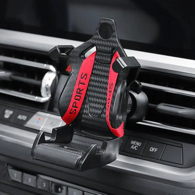 

Car Cell Phone Holder Racing Seat Phone Mount Multifunctional Vehicle Air Vent Phone Holder with Safety Belt 360 Degree Rotation