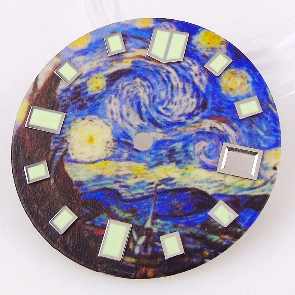 29mm Black & Green Dial with Blue Accents and Luminous Marks