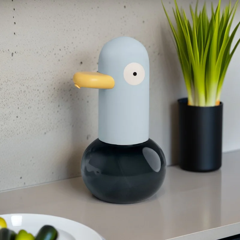 400ml เครื่องจ่ายสบู่โฟมเหนี่ยวนําอัตโนมัติ Contactless เป็ดรูปร่างเครื่องจ่ายสบู่ 400ml เซ็นเซอร์ความแม่นยําสูงเครื่องจ่ายสบู่ 1