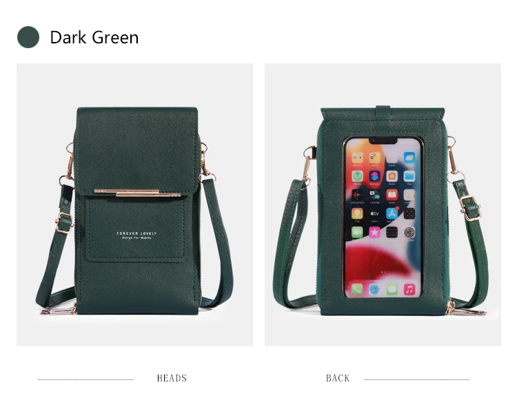 Touchscreen-Handy tasche, Mini-Klappe-Umhängetasche, Mode-Kunstleder-Geldbörse, vertikale Geldbörse mit Kartens ch litzen – Detail 24