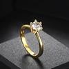 Gold Color 1 Carat Zirconia Engagement & Wedding Ring for Women