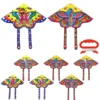 8 Sets Kite Childrens Toys Children’s Outdoor Games Kids Boy Butterflies Colorful for Triangle Rainproof Silk 1