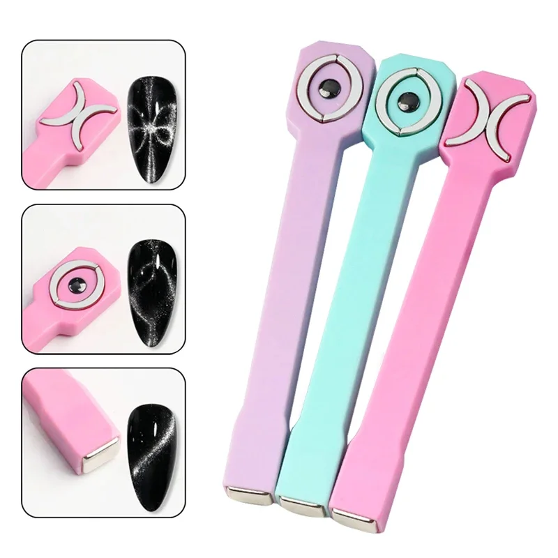 Cat Eye Nail Tool Magnetic Nail Art Tools Magnetic Nail Tools 3 in 1 Strong Cat Eye Magnet for Nails UV Gel Polish Butterfly Cateye Magnetic Tool for Nail Art Magnet Stick Nail Salon Tools