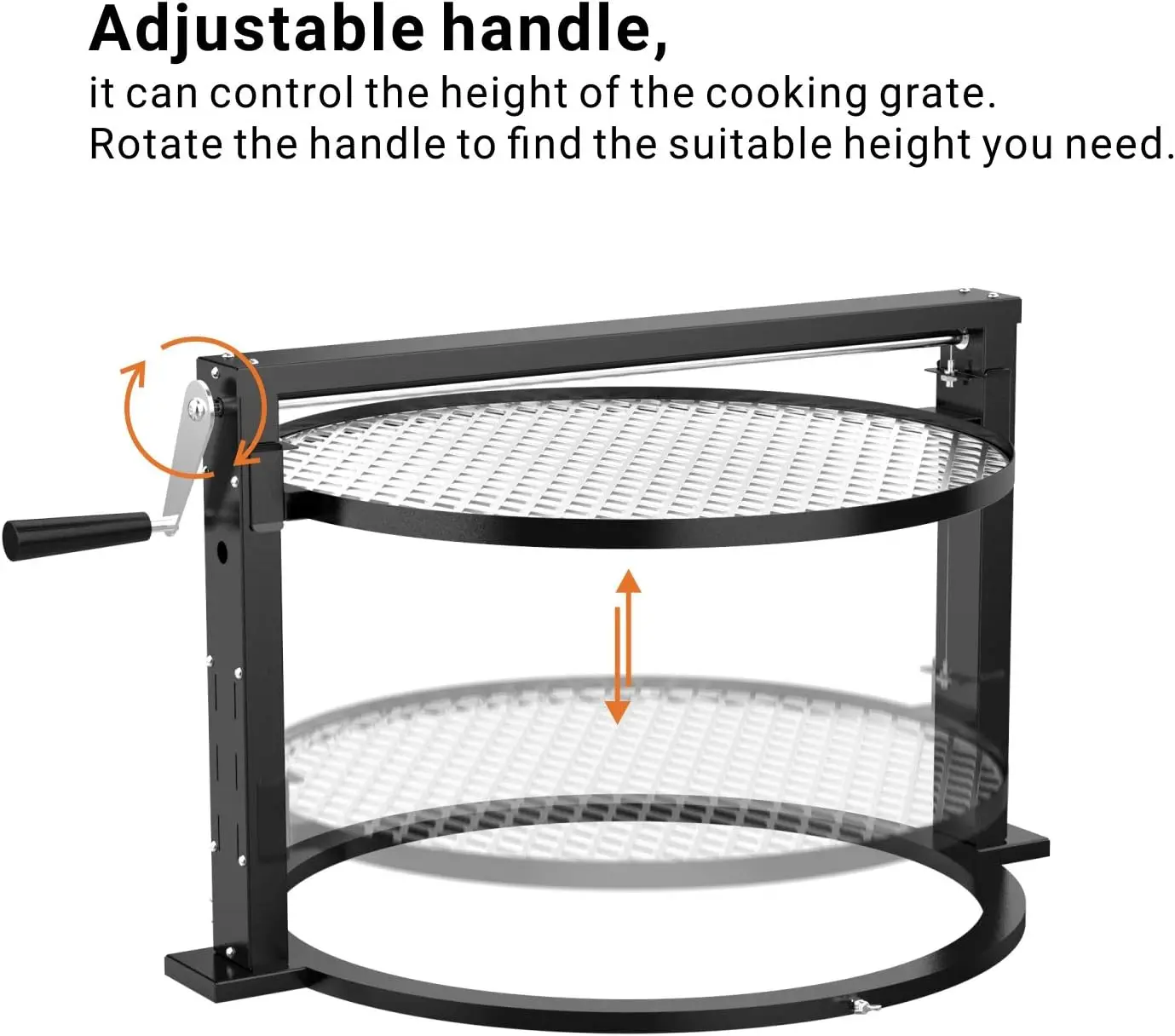 only fire Style Grill Rotisserie System Adjustable Cooking Grate Attachment for Weber 22 inch Kettle Grills - Global 3