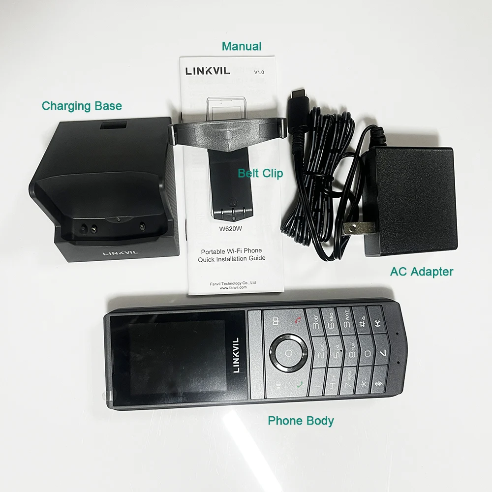 Sb3d099a1c4aa4460a50960c19cb62863p LINKVIL Wireless WiFi SIP VoIP Handheld Video Phone Portable US Plug for Office Home Hotels - Audio Fanvil Portable SIP Phone