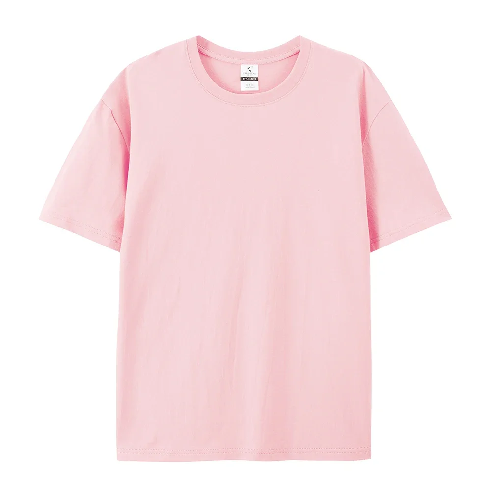 Free LOGO Women and men Custom Image T Shirts 100% Cotton 220g gsm Casual Short Sleeve T-Shirt Enterprise Team Cultural workwear image 9