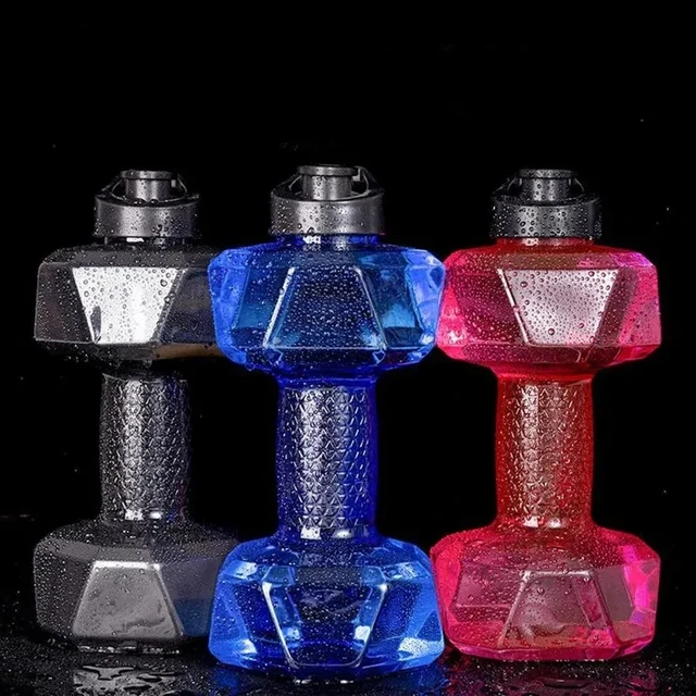 1pc 1500ml High Capacity Plastic Dumbbell Shaped Portable Water Bottle Creative Fitness Dumbbells Sport Bottle 5