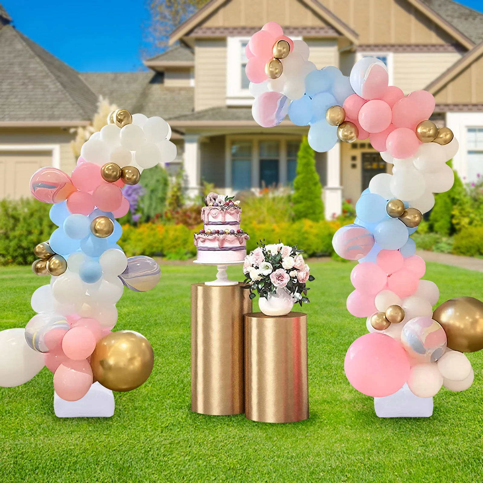 Balloon Column Free Bending Balloon Stand Balloon Arch Kit 1.5m 2.5m Stand W/ Base Wedding Party Backdrop Decor Arch Frame