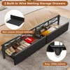 California King Bed Frame with Hidden Storage, 2 Drawers, Led Lights, Charging Station, Upholstered Headboard, Bed Frame 6