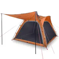 4-Person Waterproof Camping Tent - Quick Release Grey & Orange Design 2