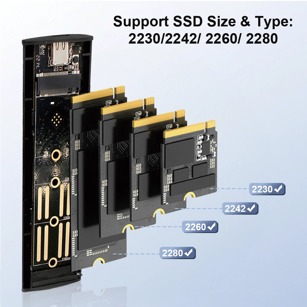 Kingdian M.2 Nvme Externe Harde Schijf Draagbare Ssd 1Tb 2Tb 4Tb Harde Schijf, Ondersteuning Uasp Voor 2230/2242/2260/2280