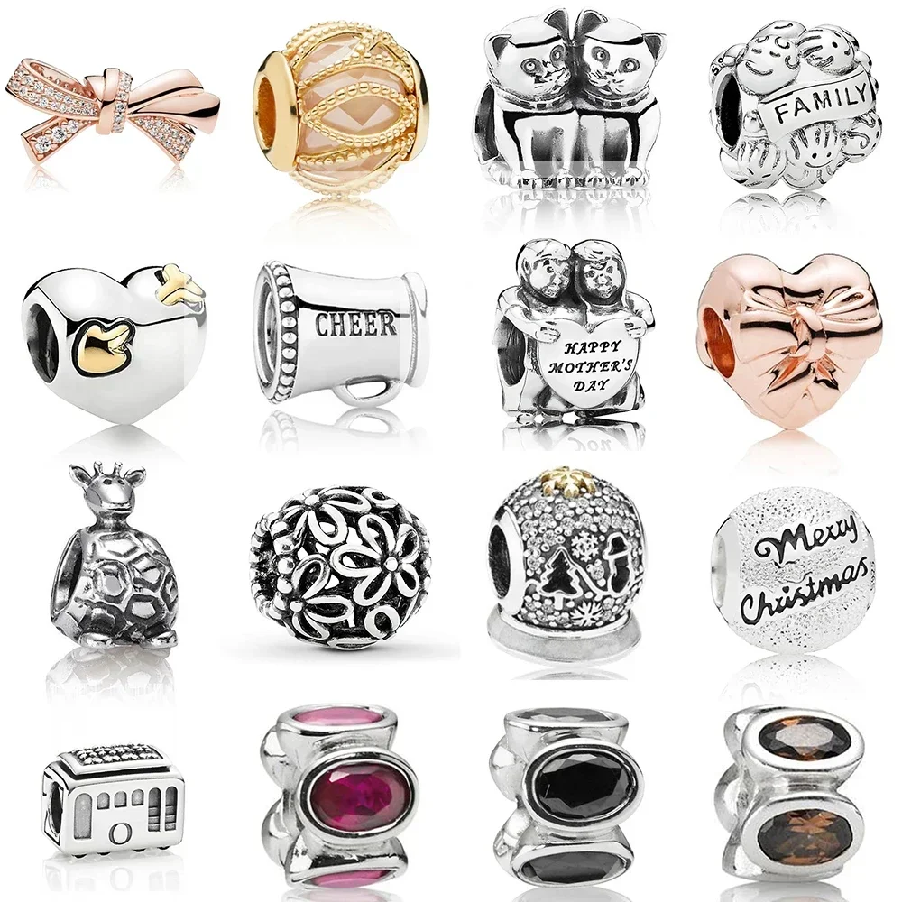 

NEW 100% 925 Sterling Silver 1:1 Giraffe Cable Car Love Kittens Charm Fit DIY Original Bracelet Jewelry The Factory Wholesale