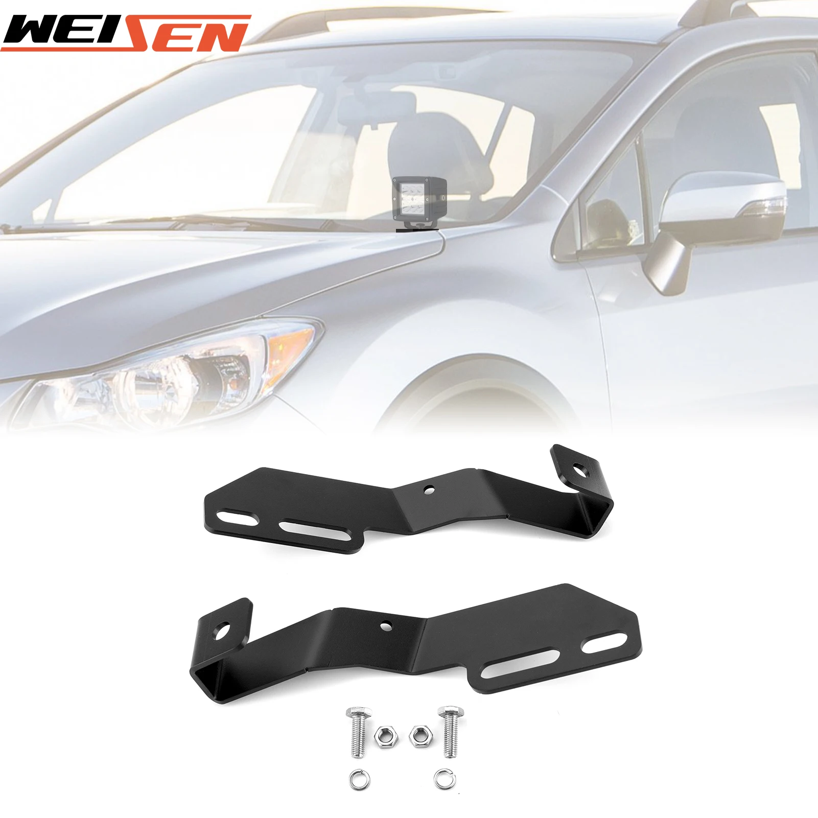 후드 힌지 LED 브래킷 마운트, 보조 오프로드 LED 포드 조명, 작업등, 2013-2020 스바루 XV CROSSTREK IMPREZA WRX STI용