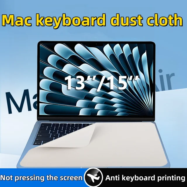 Chiffon de protection pour clavier d'ordinateur portable – Doublure en microfibre durable et résistante aux déchirures et chiffon de nettoyage et de polissage compatible avec MacBook 1