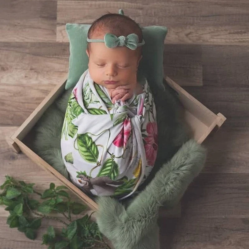 2 Pcs/Set Newborn Photography Props Baby Posing Mini Pillow Headband Hair Band Kit Infants Photo Shooting Fotografi Accessories 3