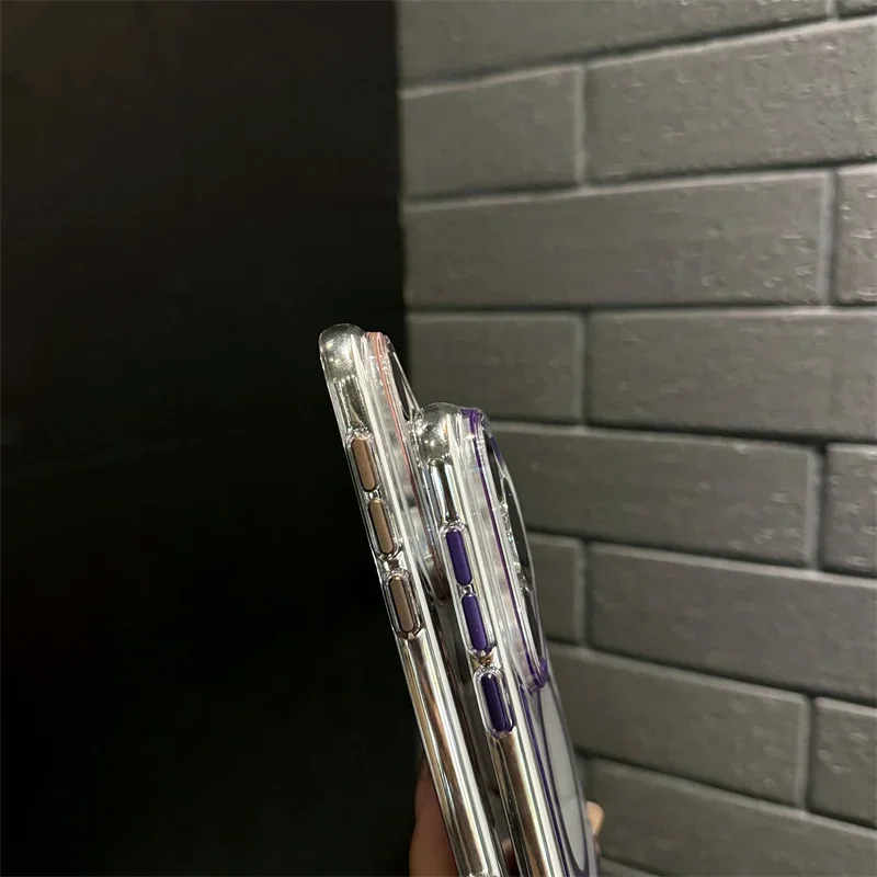 Color Blocked Magnetic Phone Case with Magsafe Wireless Charging and Anti-Fall Protection