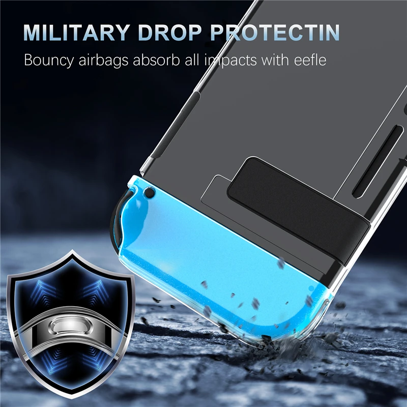 Capa Transparente de Cristal para Nintendo Switch Console de Jogos Oled ns Joycon Controller Shell Capa Protetora Tpu Macia Acessórios - Image 4
